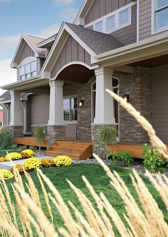 A Westbrook Front entry with grass