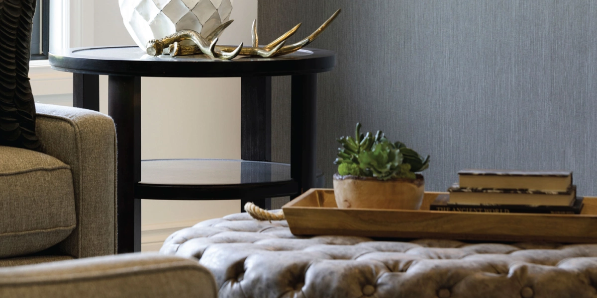 Custom home living space featuring designer-selected details